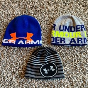 Three Youth Under Armour Beanies